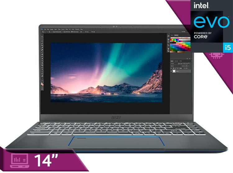 MSI PRESTIGE 14 EVO / INTEL® CORE™ I5 / 16GB RAM / 512GB SSD / INTEL IRIS XE / 14" FHD