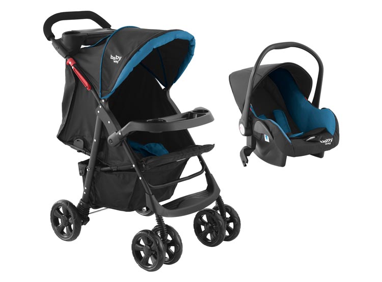 SILLA DE COCHE TRAVEL SYSTEM BABY WAY BW-413B18 AZUL