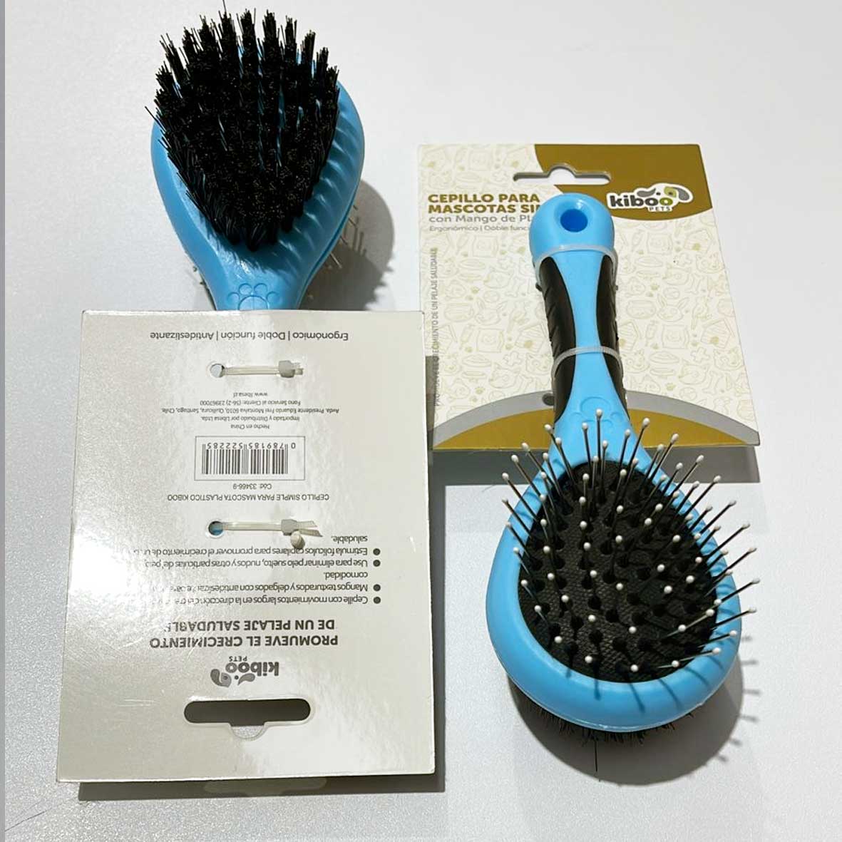 CEPILLO KIBOO PETS DOBLE PARA MASCOTA PLASTICO