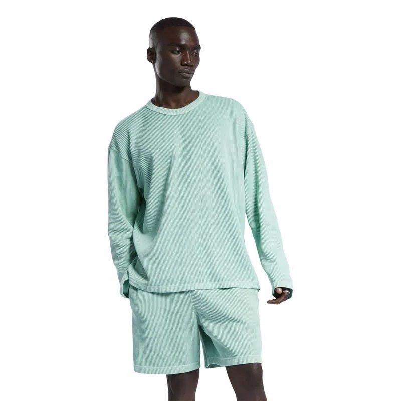 POLERÓN DE CUELLO REDONDO CLASSICS NATURAL  VERDE DYE WAFFLE REEBOK
