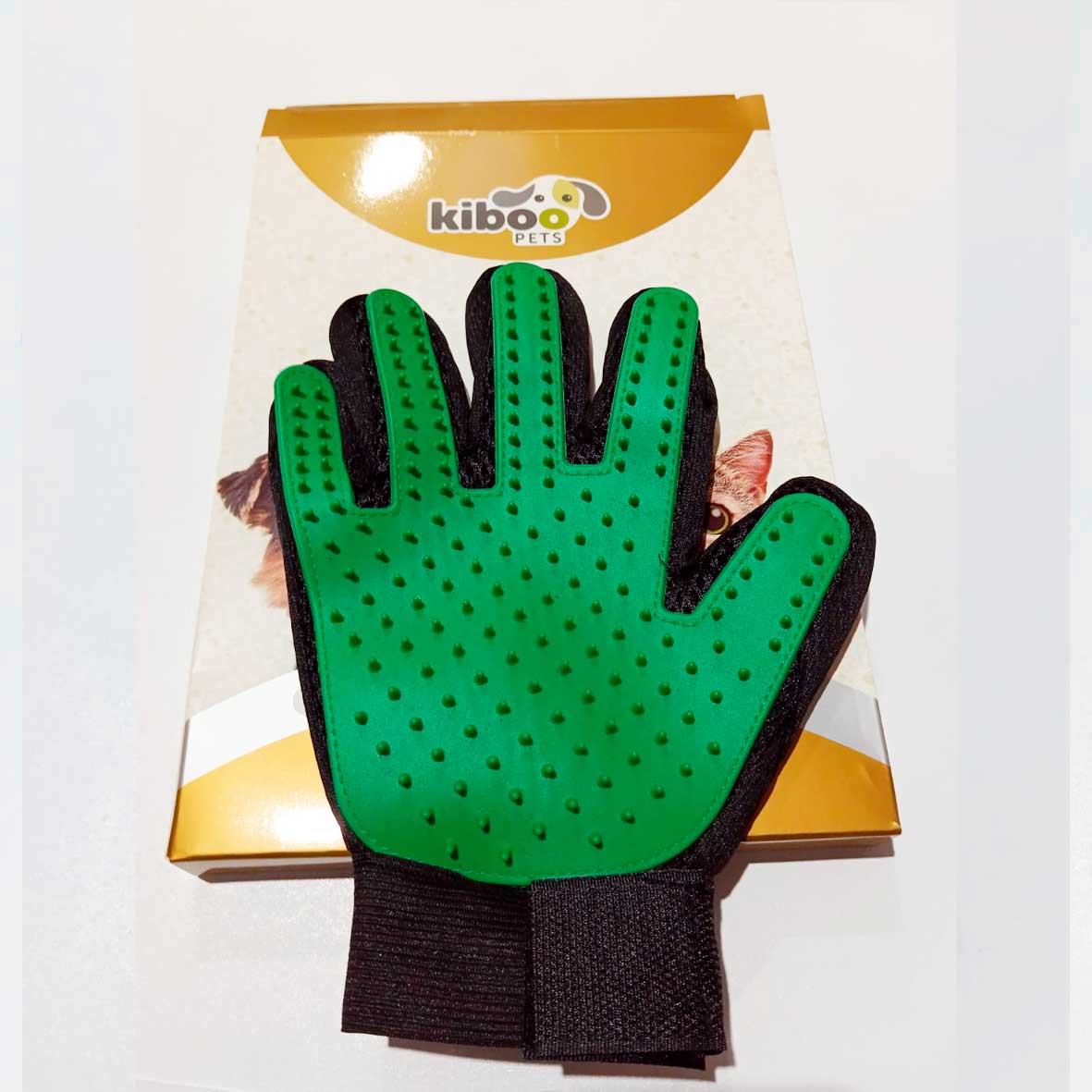 GUANTE MASAJEADOR KIBOO PETS PARA PERROS Y GATOS COLORES