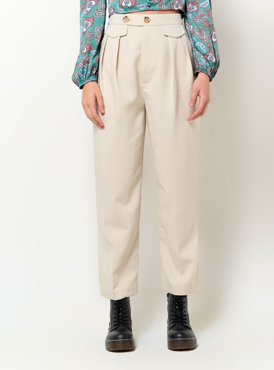 PANTALON STRADIVARIUS BEIGE TALLA 36