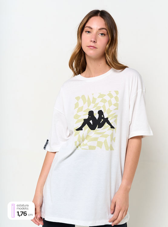 POLERA KAPPA OVERSIZE BLANCO TALLA S