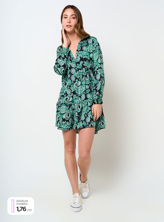 VESTIDO STRADIVARIUS VERDE P23 TALLA S