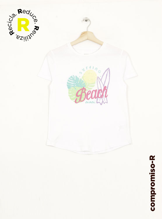 POLERA PRINT MANGA CORTA INDEX BLANCO TALLA 16
