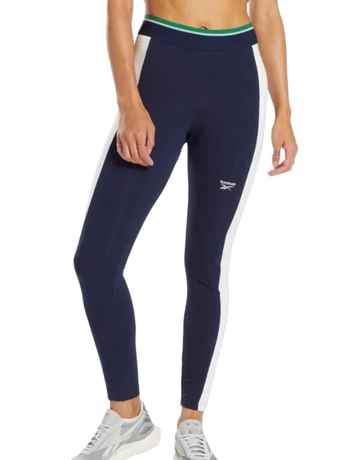 Leggings Mujer Rebook Clasicos Cotton Azul Hs4710