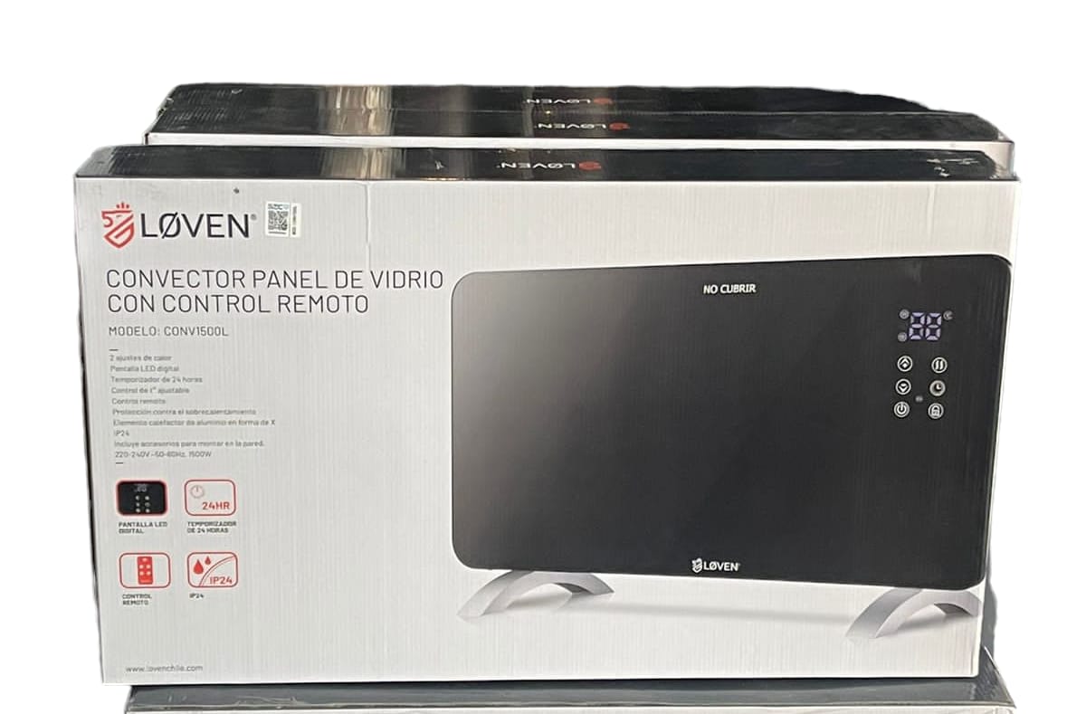 CONVECTOR PANEL DE VIDRIO CON CONTROL REMOTO LOVEN