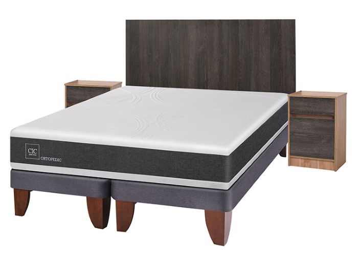 Cama 2 Plazas Cic Ortopedic Espresso Base Dividida