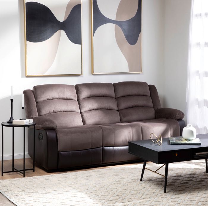Sofa Reclinable 3 Cuerpos Cafe