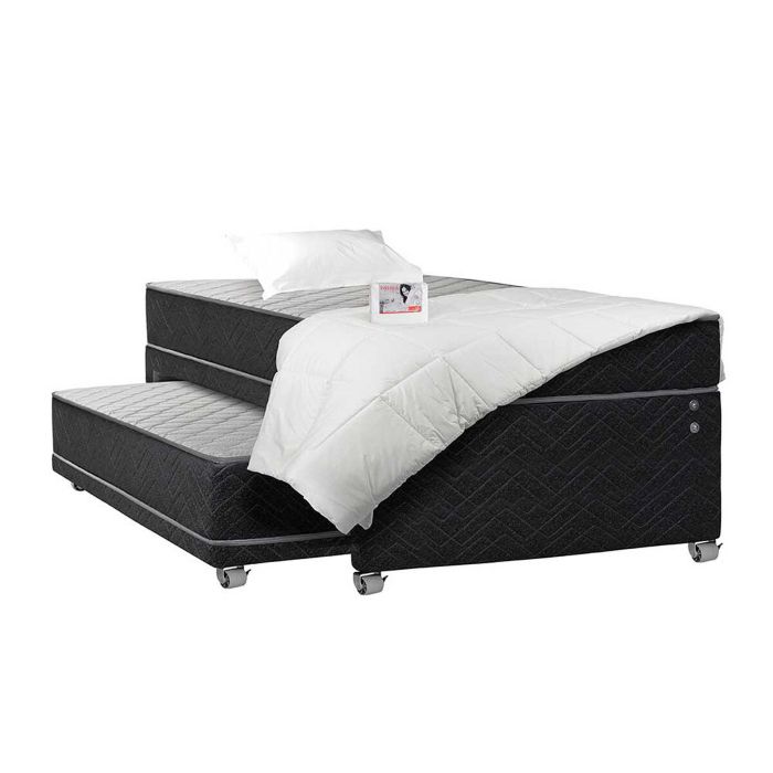 SET CAMA NIDO CELTA APOLO 1.5 PLAZAS GRIS + TEXTIL Celta