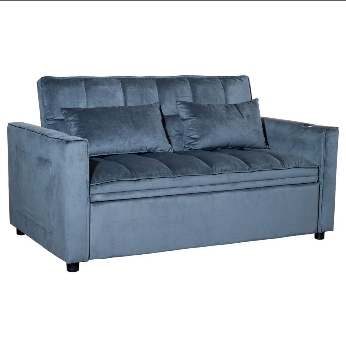 Sofá Cama 2 Cuerpos Moderno Dallas Gris