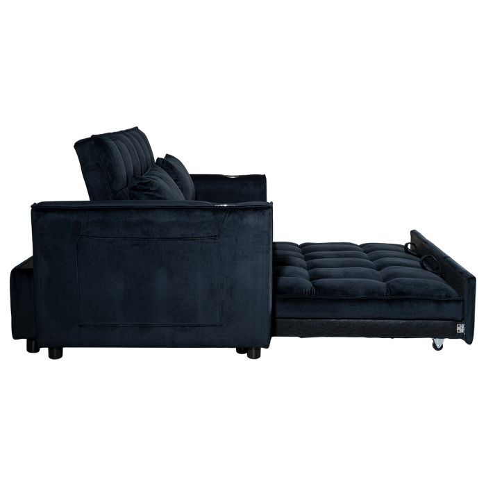 Sofá Cama 2 Cuerpos Moderno Dallas Negro
