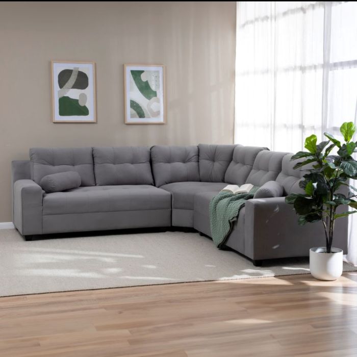 Seccional Curvo Napoles Velvet Gris Deco Class