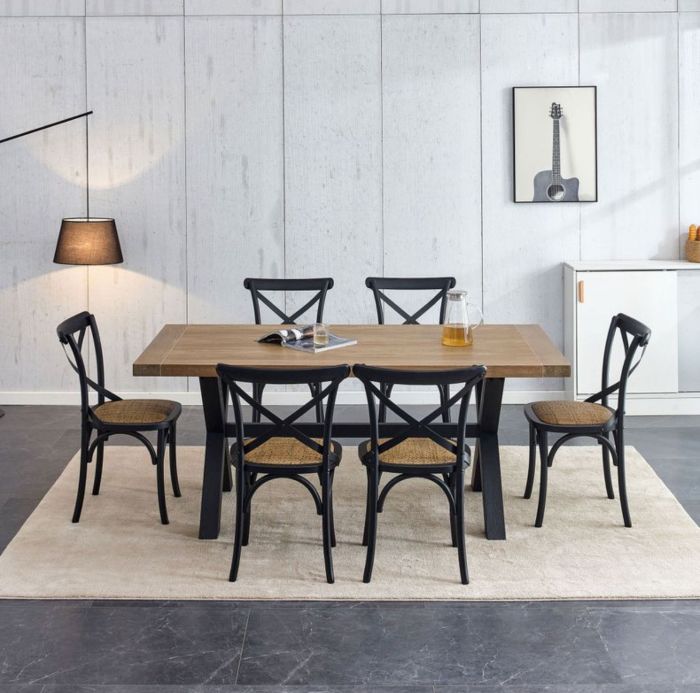 Juego Comedor Pamela 6 Sillas Negro Sarah Miller - Imagen 4