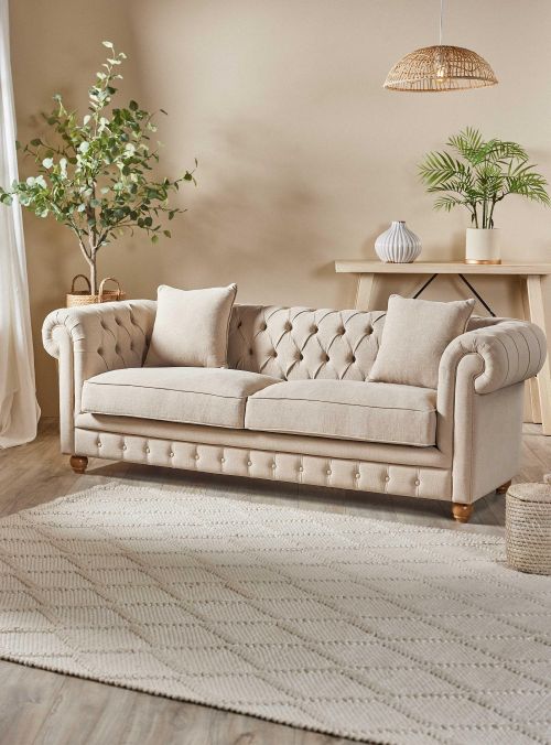 Sofá Capitone Antonia Lino 3 Cuerpos Sarah Miller