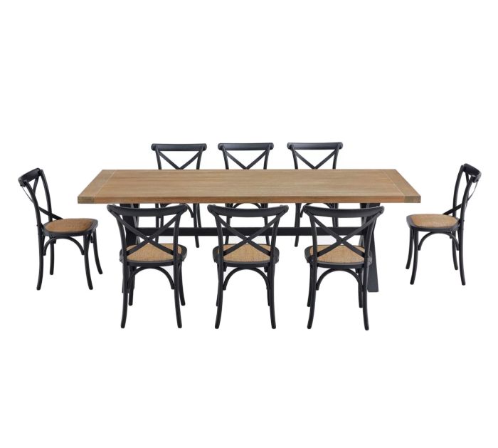 Juego Comedor Pamela 8 Sillas Negro Sarah Miller - Imagen 3