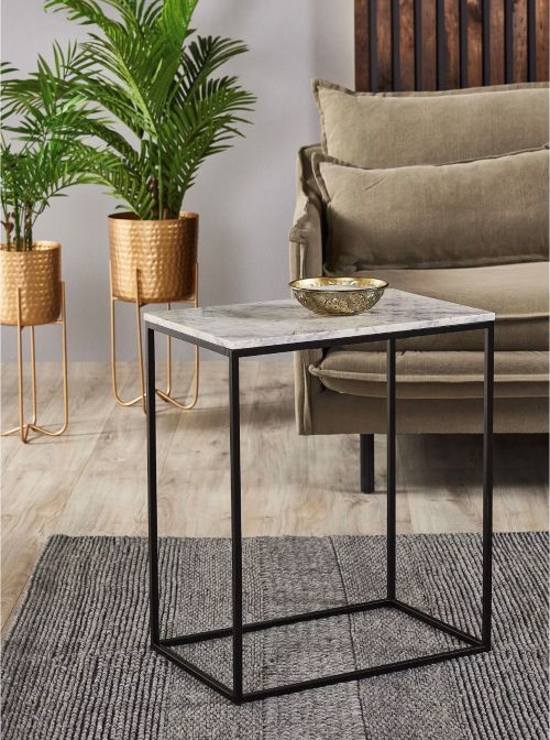 Mesa Lateral Moore Mármol 50x32 cm Alaniz Home