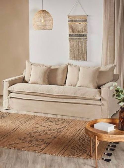 Sofá Segovia 3 Cuerpos Lino Umbrale Home