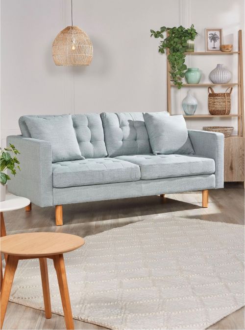 Sofá 3 Cuerpos Salvia Tela Attimo