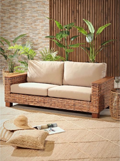 Sofá Victoria 3 Cuerpos Ratán Natural Alaniz Home