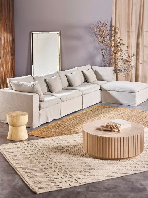 Sofá Seccional 5 Cuerpos Tipo L Reversible Lino Cejar Alaniz Home