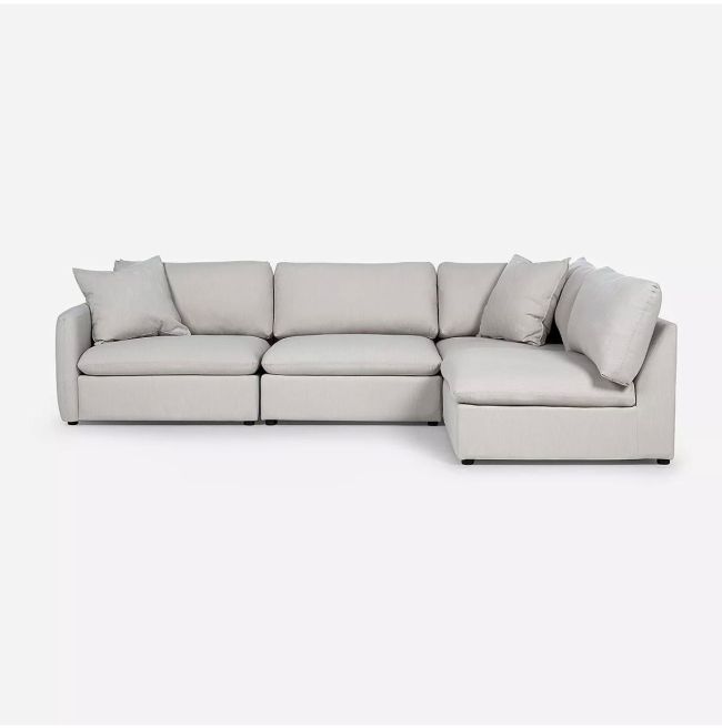 Sofá Seccional Rosen Zagreb Derecho Tela Beige