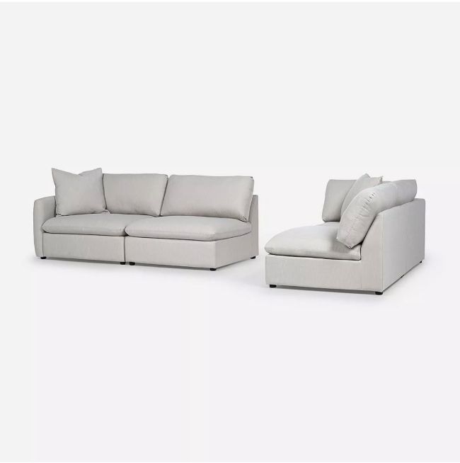Sofá Seccional Rosen Zagreb Derecho Tela Beige - Imagen 2