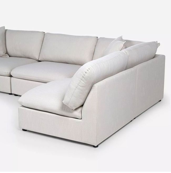 Sofá Seccional Rosen Zagreb Derecho Tela Beige - Imagen 5
