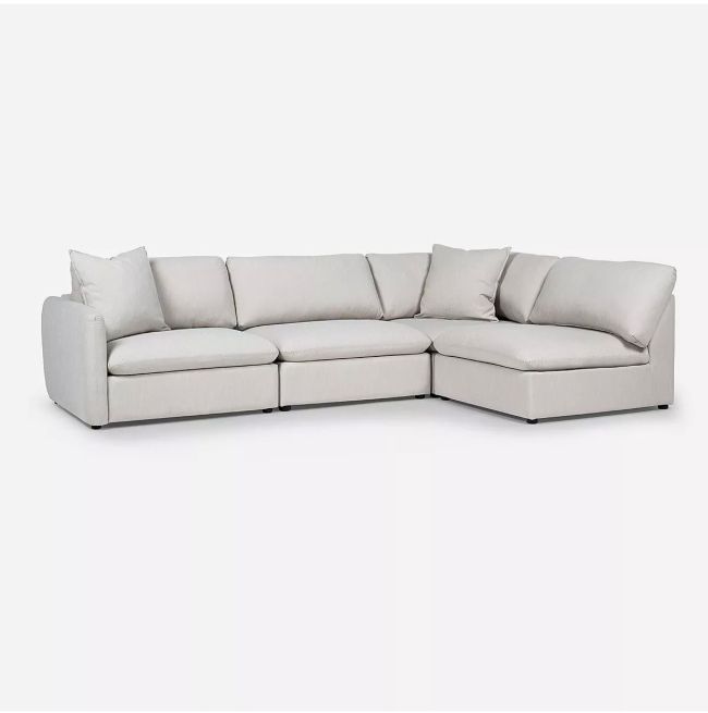 Sofá Seccional Rosen Zagreb Derecho Tela Beige - Imagen 6