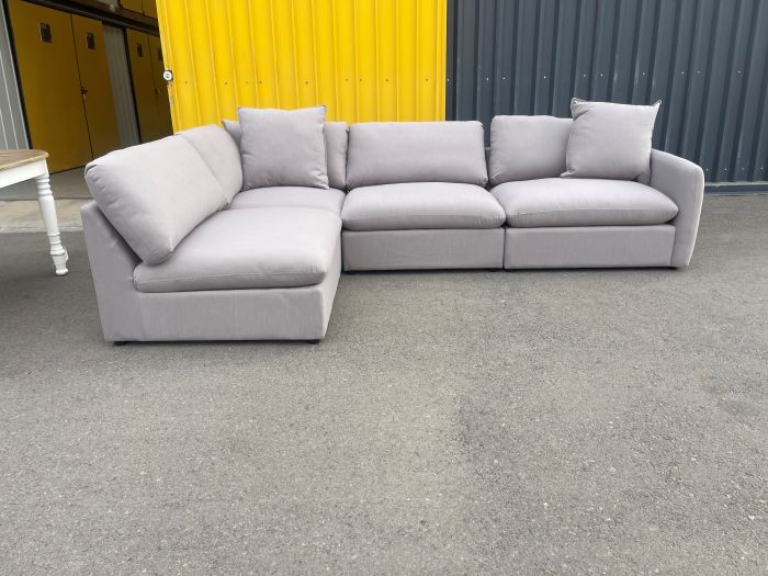 Sofá Seccional Rosen Zagreb Derecho Tela Beige - Imagen 10