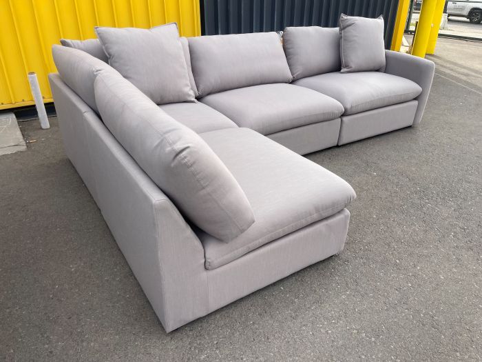 Sofá Seccional Rosen Zagreb Derecho Tela Beige - Imagen 9