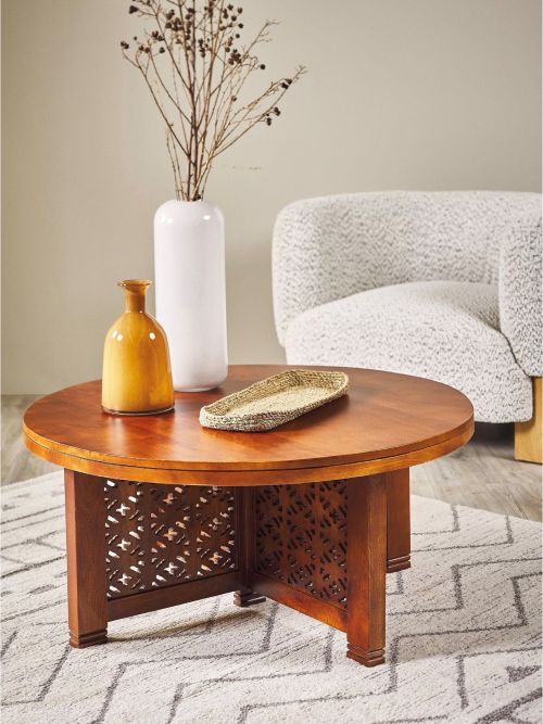 Mesa de Centro Base Tallada 90 cm Umbrale Home