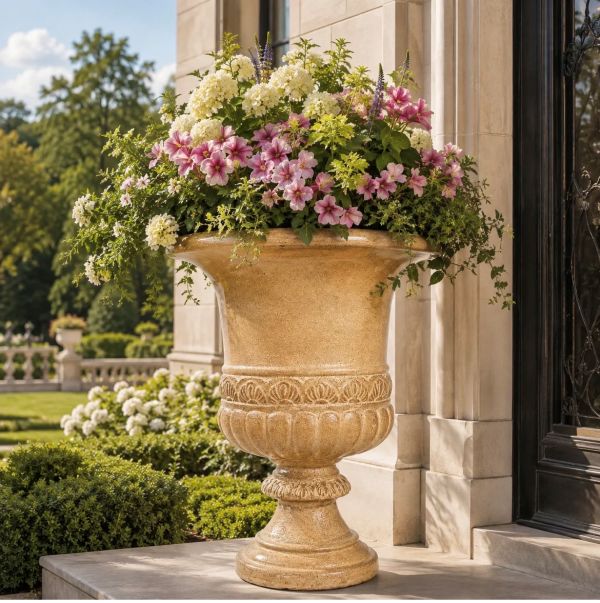 Maceta de Piedra Romana de 54cm Marfil Envejecido – The Home Depot®