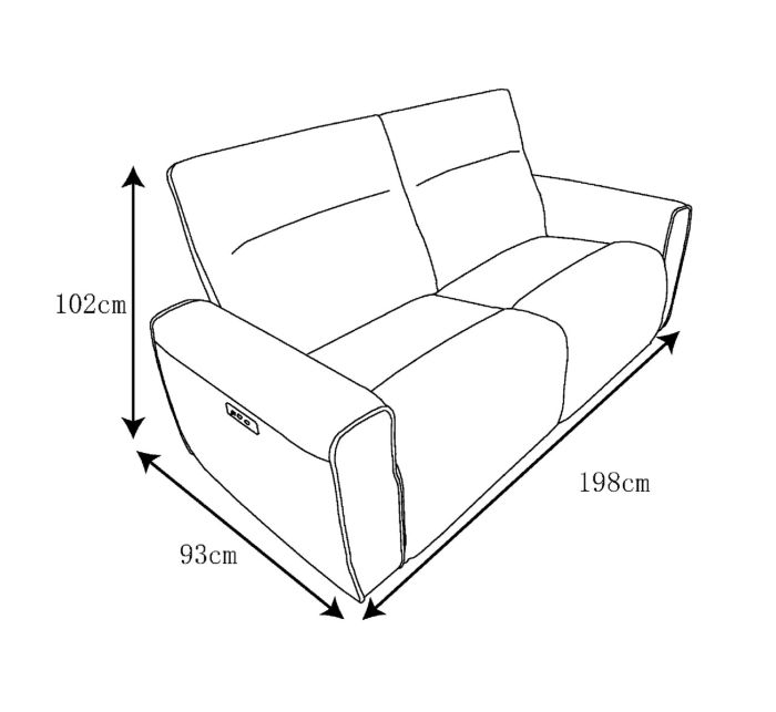 Reclinable Duke 3 Cuerpos Eléctrico Alaniz Home - Imagen 3